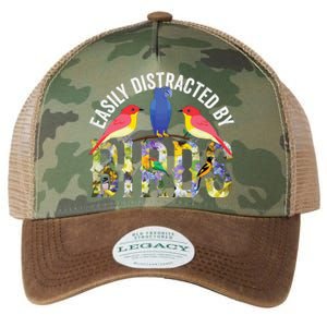 Easily Distracted By Birds Funny Bird Wtahers Legacy Tie Dye Trucker Hat