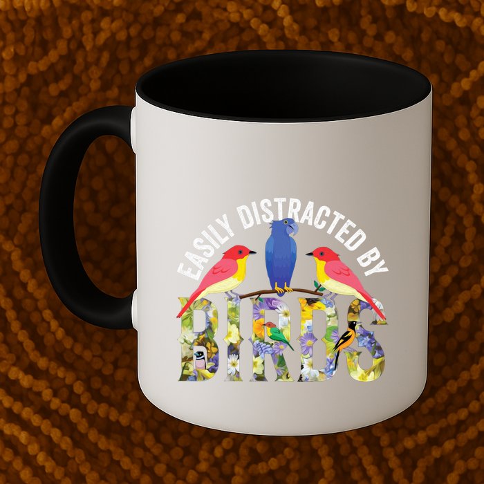 Easily Distracted By Birds Funny Bird Wtahers Mug