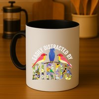 Easily Distracted By Birds Funny Bird Wtahers Mug