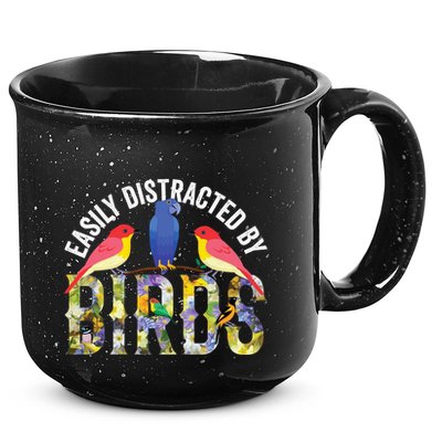 Easily Distracted By Birds Funny Bird Wtahers 15oz Campfire Ceramic Mug