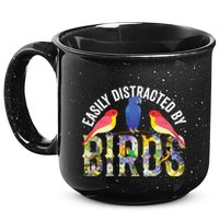 Easily Distracted By Birds Funny Bird Wtahers 15oz Campfire Ceramic Mug