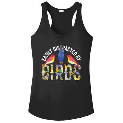 Easily Distracted By Birds Funny Bird Wtahers Ladies PosiCharge Competitor Racerback Tank