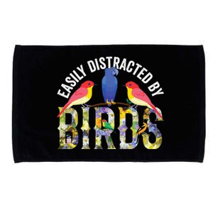 Easily Distracted By Birds Funny Bird Wtahers Microfiber Hand Towel