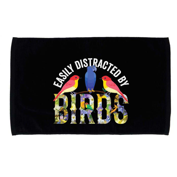 Easily Distracted By Birds Funny Bird Wtahers Microfiber Hand Towel