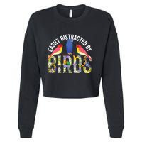 Easily Distracted By Birds Funny Bird Wtahers Cropped Pullover Crew