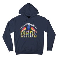 Easily Distracted By Birds Funny Bird Wtahers Hoodie