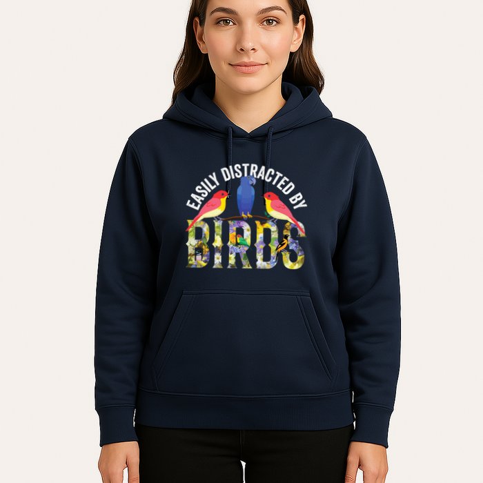 Easily Distracted By Birds Funny Bird Wtahers Hoodie