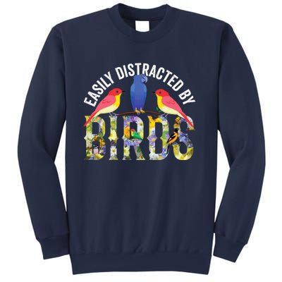 Easily Distracted By Birds Funny Bird Wtahers Sweatshirt