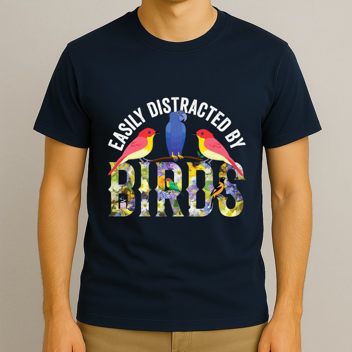 Easily Distracted By Birds Funny Bird Wtahers T-Shirt