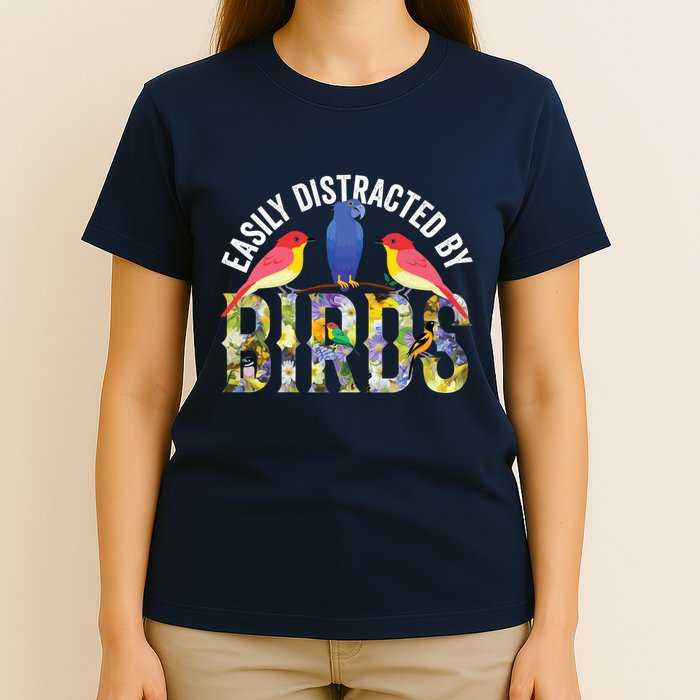 Easily Distracted By Birds Funny Bird Wtahers T-Shirt