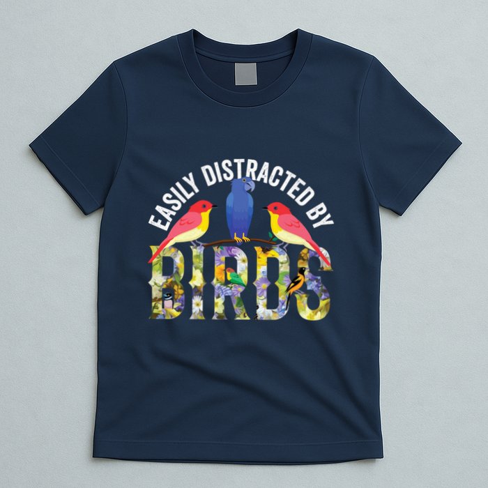 Easily Distracted By Birds Funny Bird Wtahers T-Shirt
