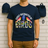 Easily Distracted By Birds Funny Bird Wtahers T-Shirt