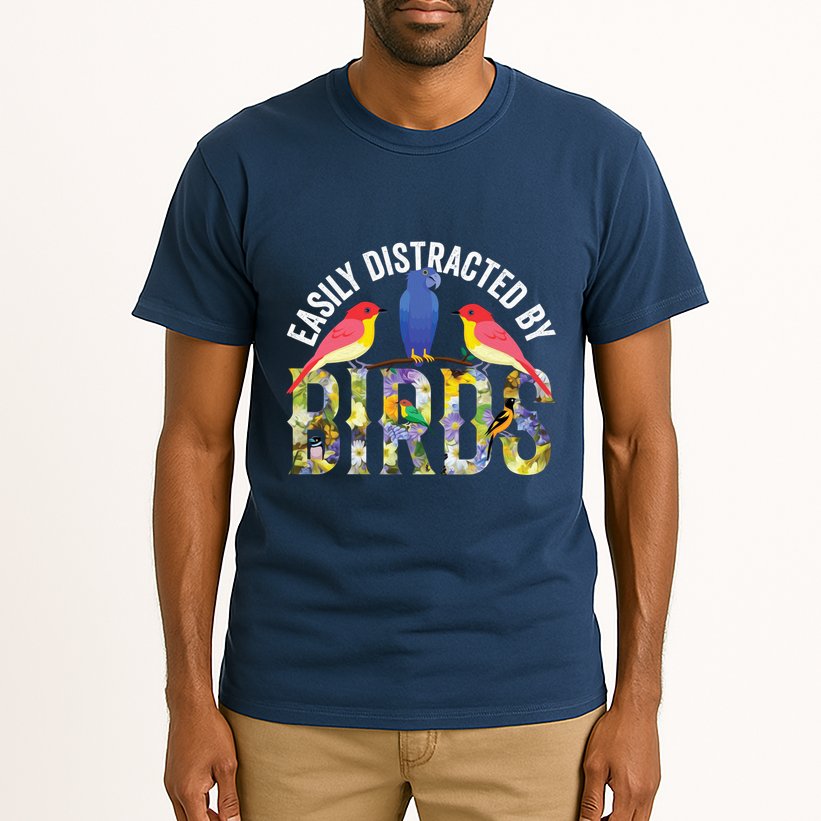 Easily Distracted By Birds Funny Bird Wtahers Tall T-Shirt
