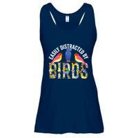 Easily Distracted By Birds Funny Bird Wtahers Ladies Essential Flowy Tank