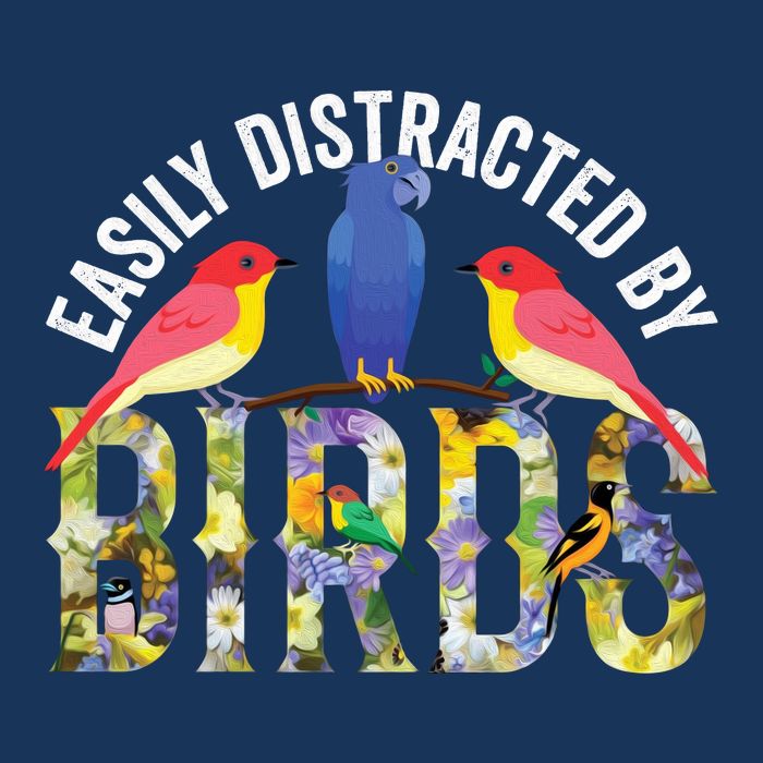 Easily Distracted By Birds Funny Bird Wtahers Ladies Essential Flowy Tank