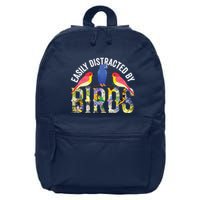 Easily Distracted By Birds Funny Bird Wtahers 16 in Basic Backpack