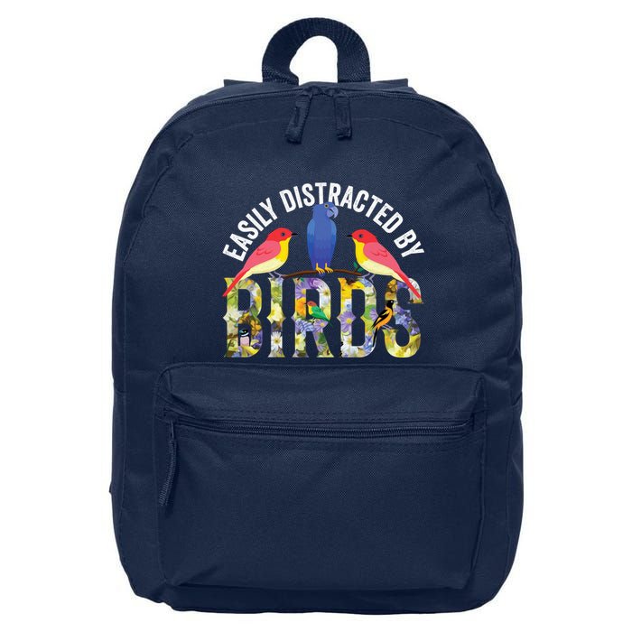 Easily Distracted By Birds Funny Bird Wtahers 16 in Basic Backpack