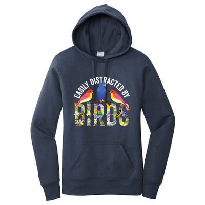 Easily Distracted By Birds Funny Bird Wtahers Women's Pullover Hoodie