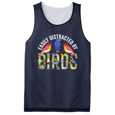 Easily Distracted By Birds Funny Bird Wtahers Mesh Reversible Basketball Jersey Tank