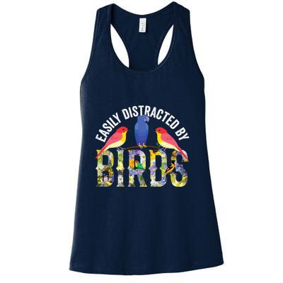 Easily Distracted By Birds Funny Bird Wtahers Womens Tank Top