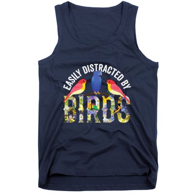 Easily Distracted By Birds Funny Bird Wtahers Tank Top