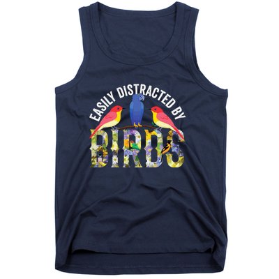 Easily Distracted By Birds Funny Bird Wtahers Tank Top