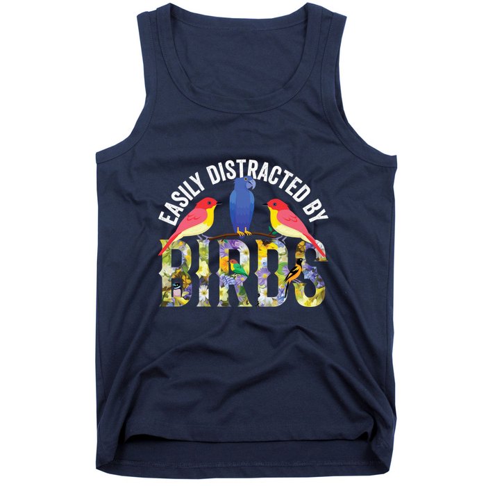 Easily Distracted By Birds Funny Bird Wtahers Tank Top