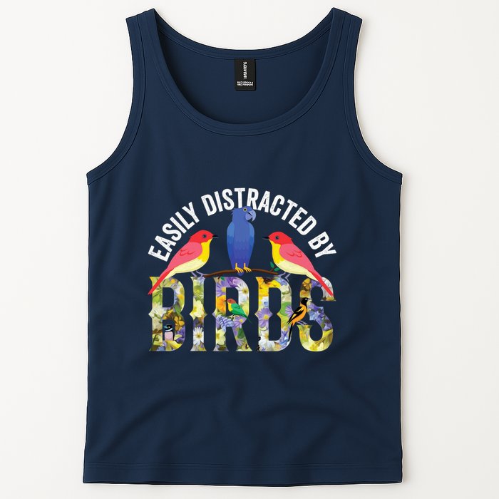 Easily Distracted By Birds Funny Bird Wtahers Tank Top