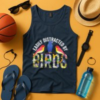 Easily Distracted By Birds Funny Bird Wtahers Tank Top