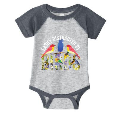 Easily Distracted By Birds Funny Bird Wtahers Infant Baby Jersey Bodysuit