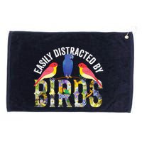 Easily Distracted By Birds Funny Bird Wtahers Grommeted Golf Towel