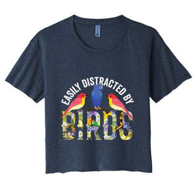Easily Distracted By Birds Funny Bird Wtahers Crop Top