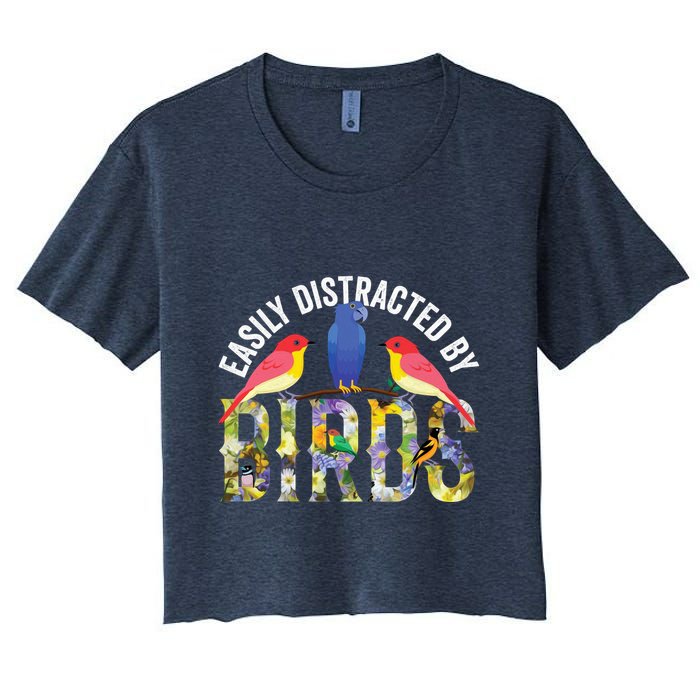 Easily Distracted By Birds Funny Bird Wtahers Crop Top