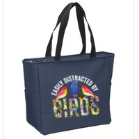 Easily Distracted By Birds Funny Bird Wtahers Zip Tote Bag
