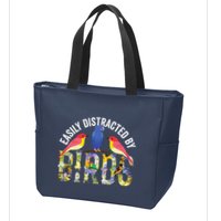 Easily Distracted By Birds Funny Bird Wtahers Zip Tote Bag