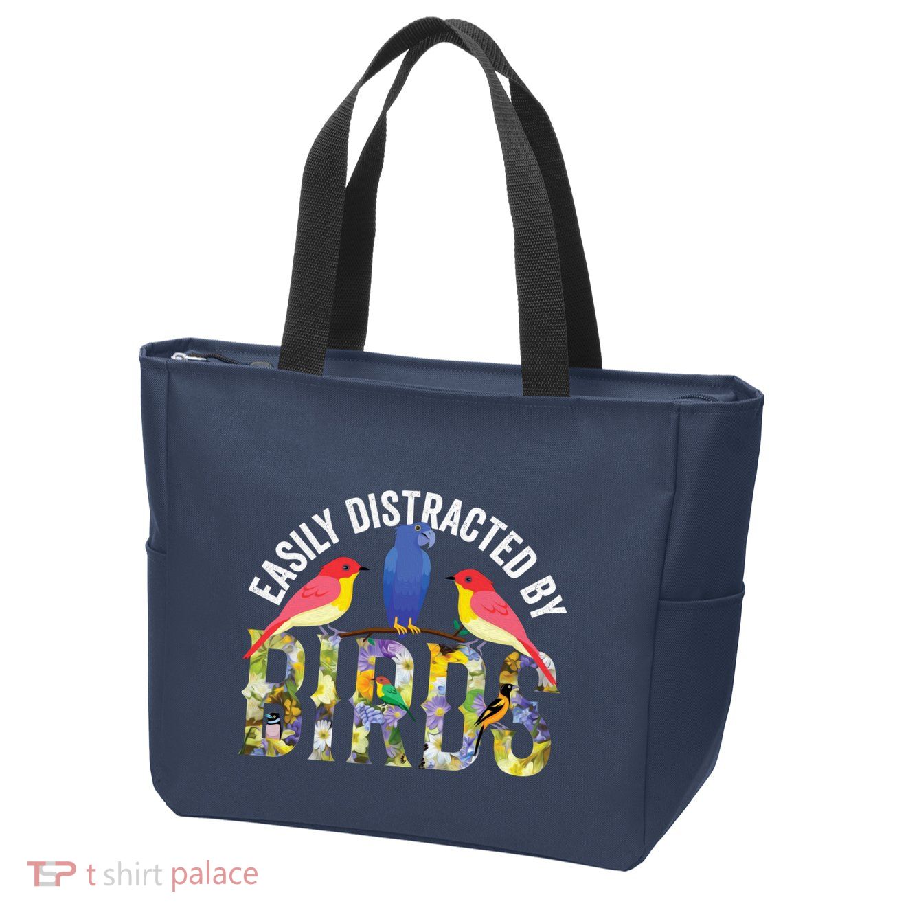 Easily Distracted By Birds Funny Bird Wtahers Zip Tote Bag