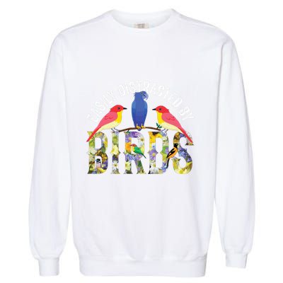 Easily Distracted By Birds Funny Bird Wtahers Garment-Dyed Sweatshirt