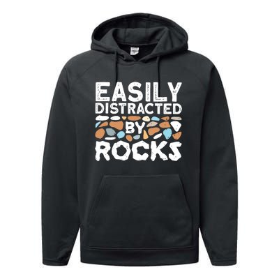 Easily Distracted By Rock Vintage Performance Fleece Hoodie