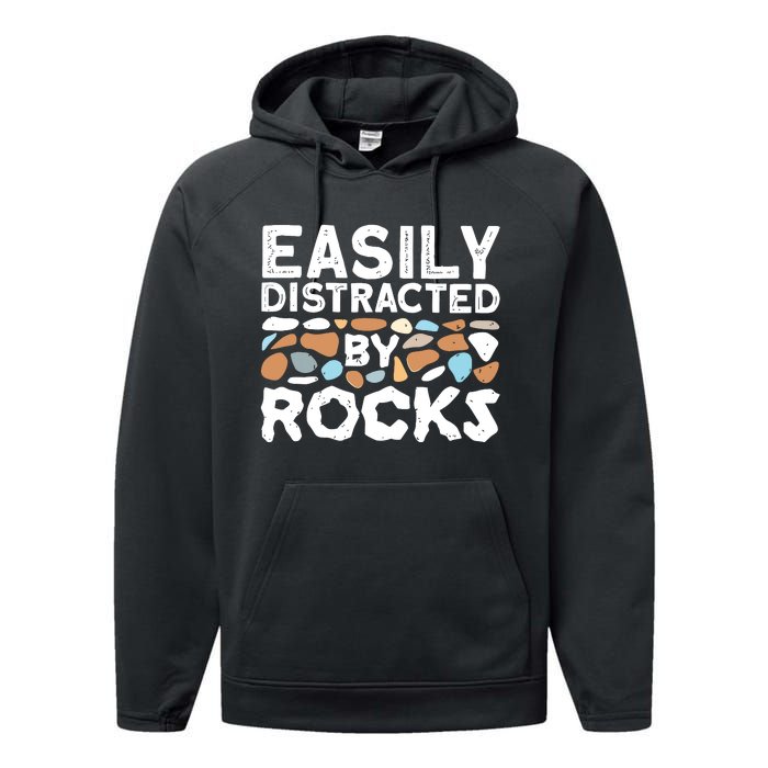 Easily Distracted By Rock Vintage Performance Fleece Hoodie