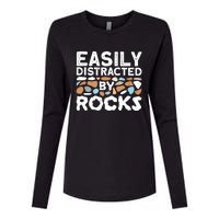 Easily Distracted By Rock Vintage Womens Cotton Relaxed Long Sleeve T-Shirt