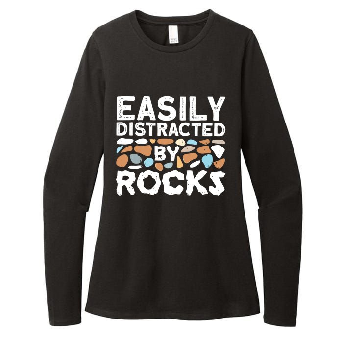 Easily Distracted By Rock Vintage Womens CVC Long Sleeve Shirt