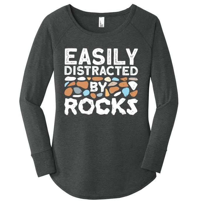 Easily Distracted By Rock Vintage Women's Perfect Tri Tunic Long Sleeve Shirt