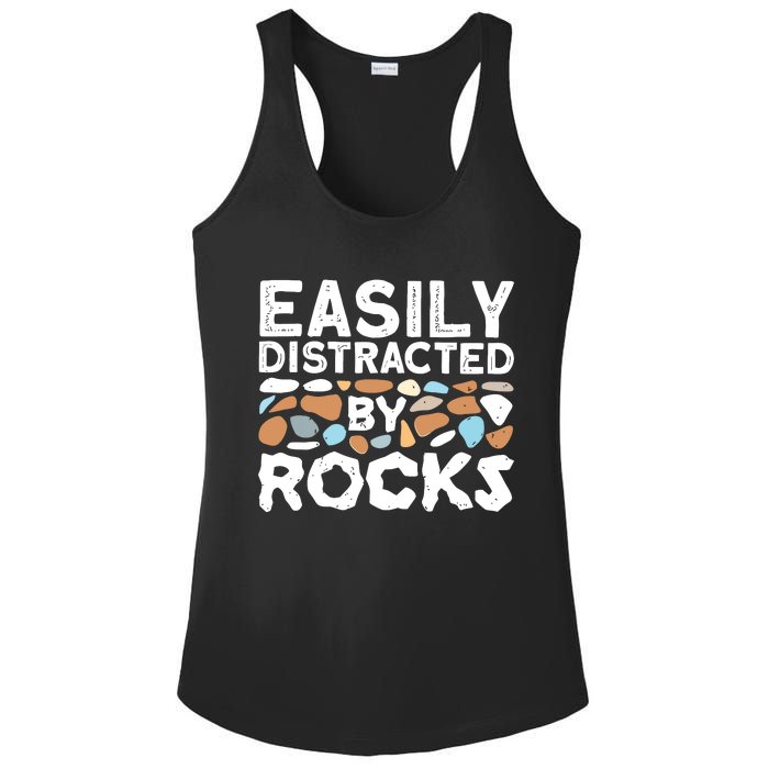 Easily Distracted By Rock Vintage Ladies PosiCharge Competitor Racerback Tank