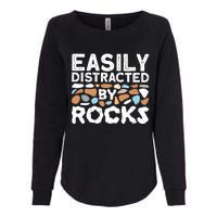 Easily Distracted By Rock Vintage Womens California Wash Sweatshirt