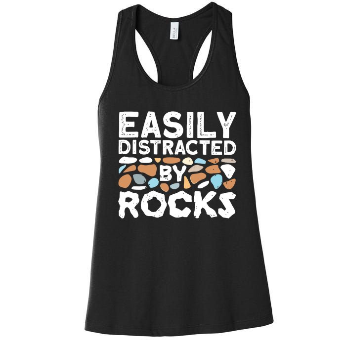 Easily Distracted By Rock Vintage Women's Racerback Tank