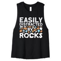 Easily Distracted By Rock Vintage Women's Racerback Cropped Tank