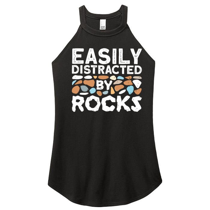 Easily Distracted By Rock Vintage Women's Perfect Tri Rocker Tank