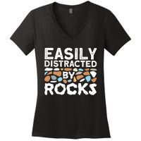 Easily Distracted By Rock Vintage Women's V-Neck T-Shirt