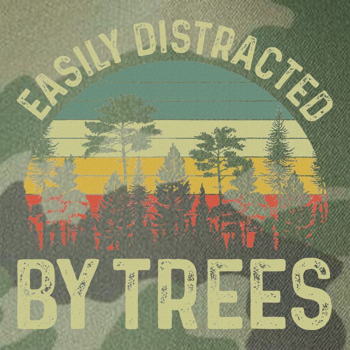 Easily Distracted By Trees Funny Tree Planting Trees Legacy Tie Dye Trucker Hat