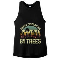 Easily Distracted By Trees Funny Tree Planting Trees Ladies PosiCharge Tri-Blend Wicking Tank